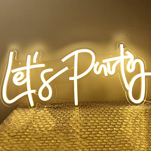 Let's Party Neon Light Sign for Wall Decor 16''x 7"