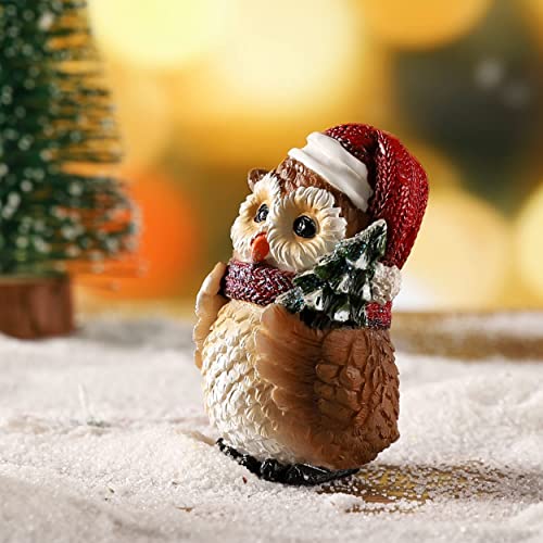 2Pcs Owl Statuette Home Christmas Decoration