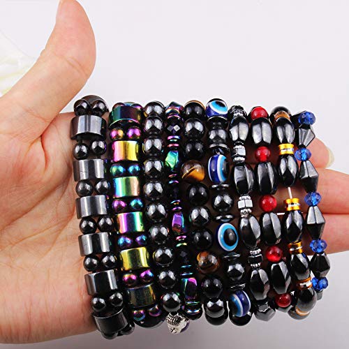10 Pieces Hematite Magnetic Therapy Energy Reiki Relief Bracelets