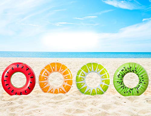 4PCS Fruit Pool Floats for Kids & Adults Beach Outdoor Party Supplies
