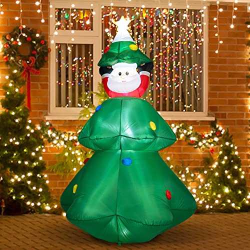 6Ft Christmas Inflatable Tree Decoration w/ Santa Claus