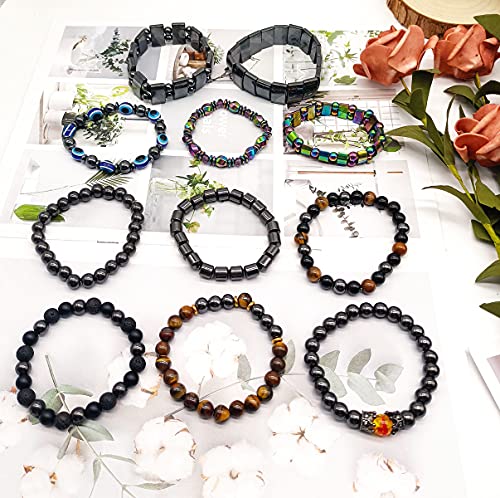 12 Pieces Promotional Bundle Magnetic Bracelet Hematite Bracelet Set