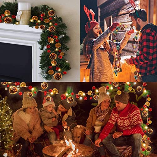 Christmas Garland w/ 20 LED Lights 6.56FT Battery Operated Christmas Decoration
