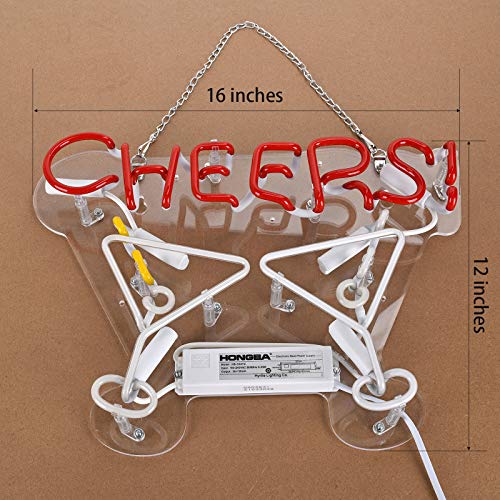 Neon Signs Cigars - Cheers Neon Light Art for Home Decoration