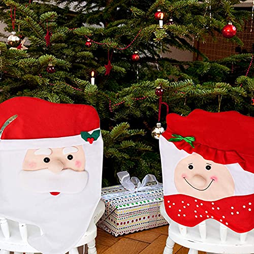 Christmas Chair Covers Set of 4 Mr&Mrs Santa Claus