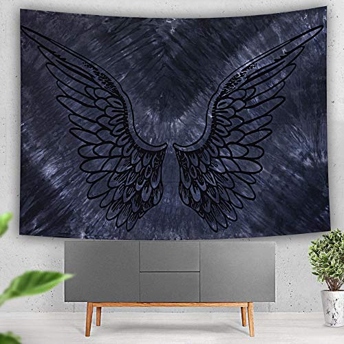 Tie Dye Mandala Angel Wings Hippie Boho Indian Tapestry Decorations (55x85 Inches)