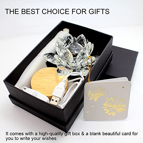 Crystal LED Night Light - USB Powered 7 Color Change Crystal Lotus Decor