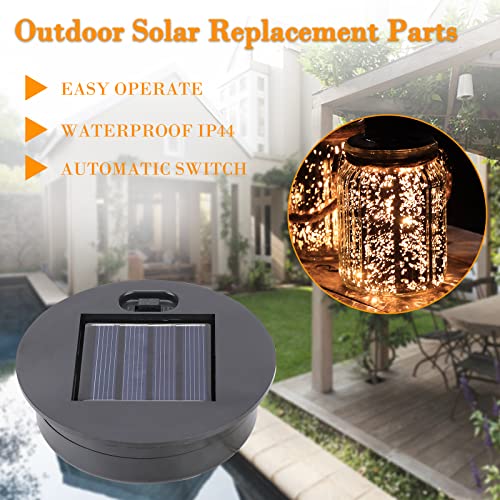 2 Pack,20 LED Solar Mercury Glass Mason Jar Hanging Christmas Lights