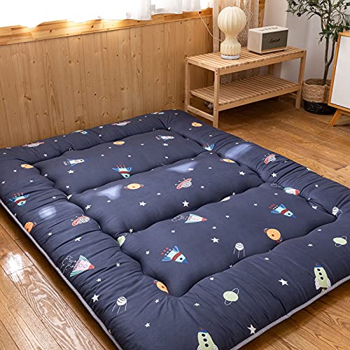 Japanese Thicken Futon Mattress Foldable Floor Bed w/ Canvas Storage Bag, Twin Size
