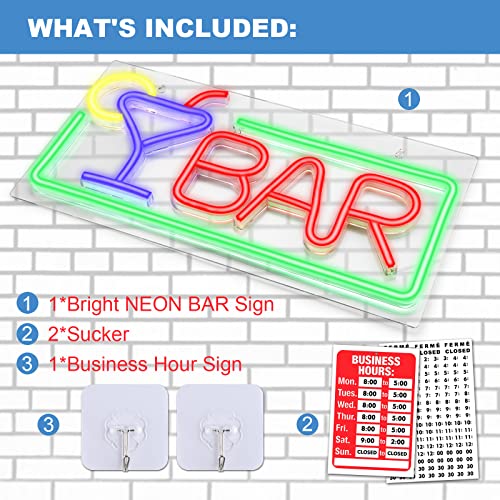 Bar LED Neon Light Sign USB Powered for Party/Home Decor