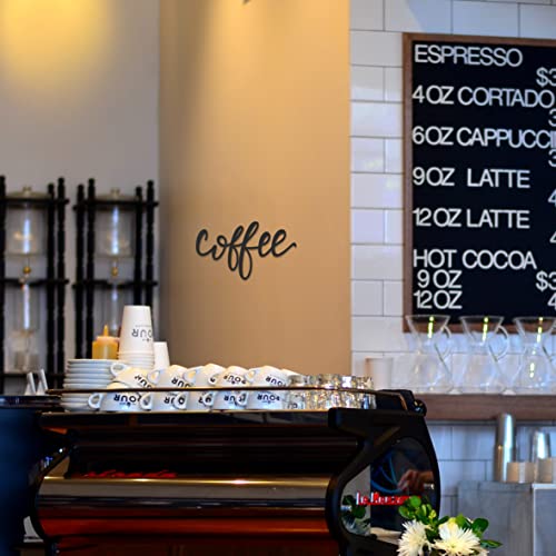 Coffee Metal Signs for Kitchen Coffee Corner Decor Black, 13.70' x 7.90'
