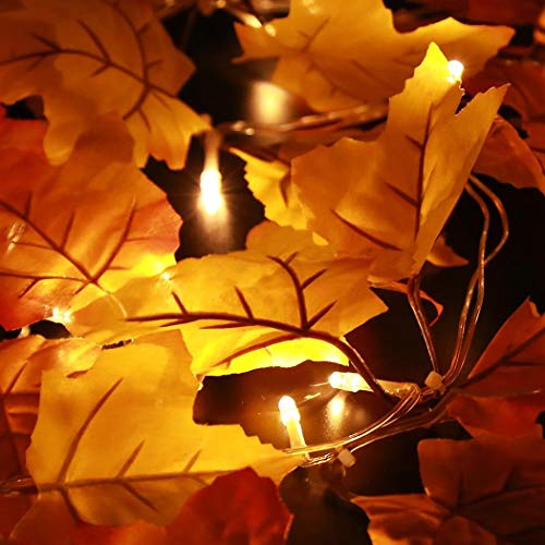 Maple Leaves Thanksgiving Decorations Lighted Fall Garland