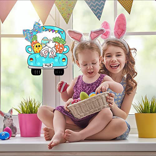Happy Easter Bunny Tail Wooden Door Hanger Decoration
