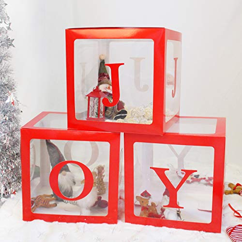 Transparent Joy Box Blocks Christmas Decorations