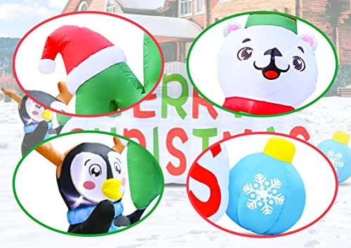 9.5 Ft Long Merry Christmas Inflatable Decorations