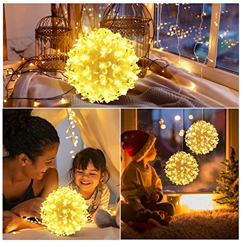 4 Pieces 4.3 Inch Christmas Sphere Light -Warm White