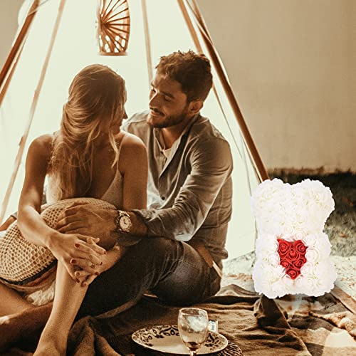 Rose Teddy Bear, Necklace, Balloon Card, LED String for Valentines Day Gift