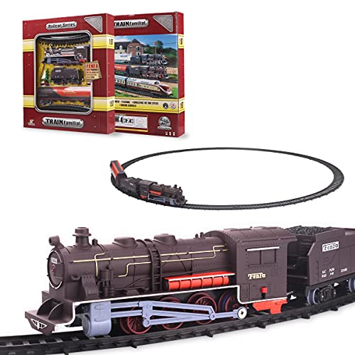 Classic Train Set Toys for Under Christmas Tree Battery Operated w/ Sound & Light