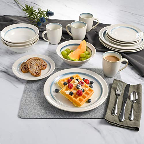 Round Glaze Stoneware Dinnerware Set, Service for 4 (16pcs)
