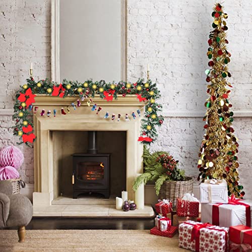 Artificial Christmas Garland Lights w/ 30 LED Battery Operated