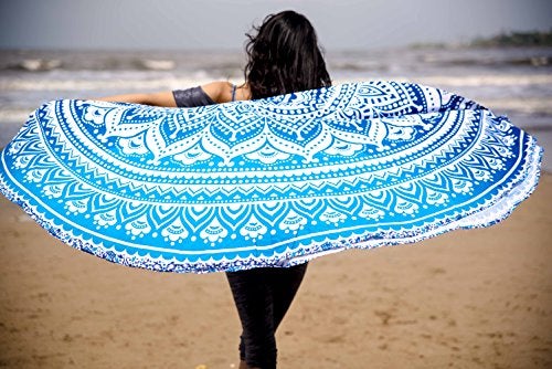 Set of 2 Boho Mandala Indian Meditation Tapestry - 72 Inches, Blue and Pink Holiday Promotional Bundle!
