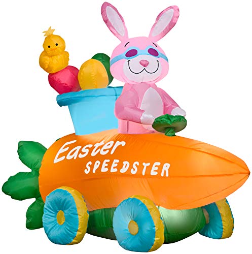 Inflatable Easter Bunny Decoration in Speedster Scene