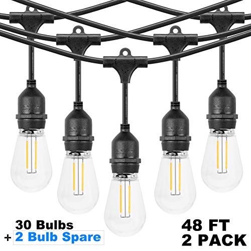 LED Outdoor String Lights, 2W Shatterproof Dimmable