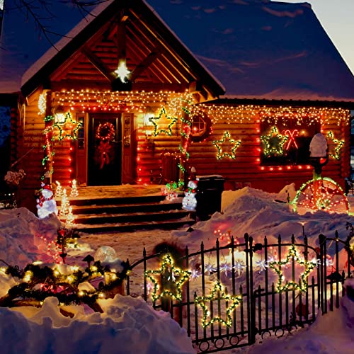 Christmas Window Star Lights 5PCS, w/ Remote & Timer