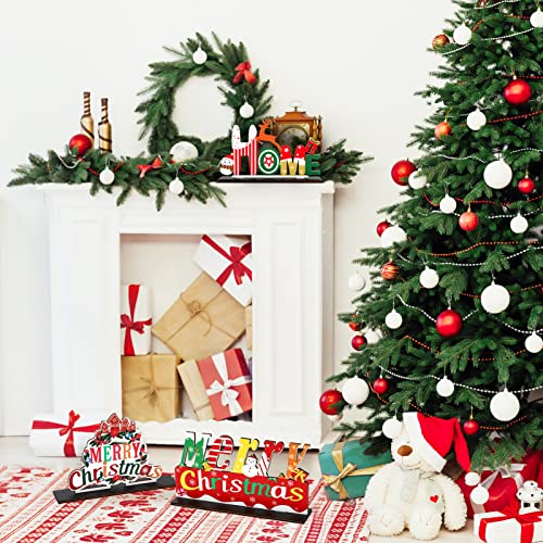 5 Christmas Table Decorations; Santa Reindeer Joy Merry Christmas Home Hohoho Happy Holidays Centerpiece