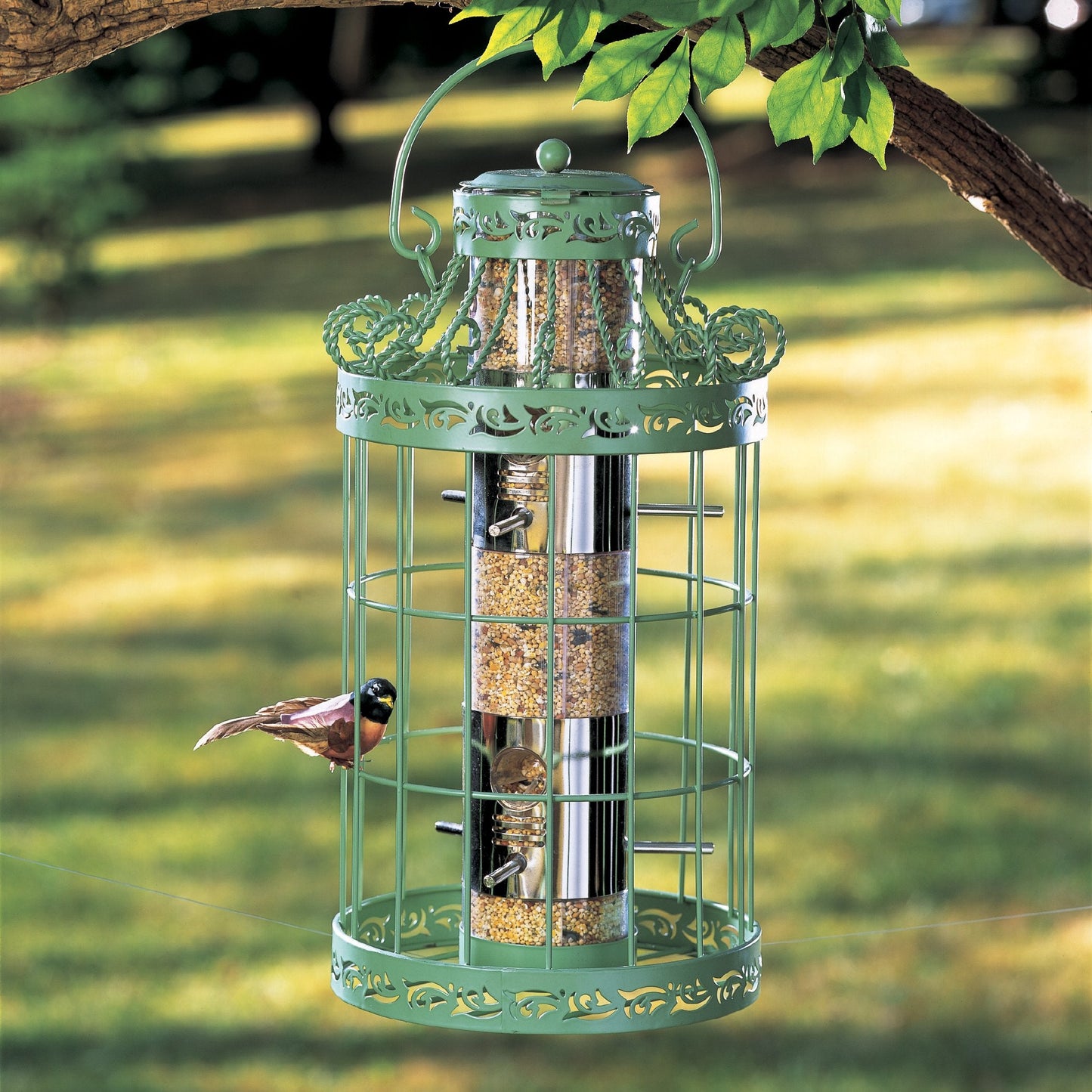 Vintage Springtime Hanging Bird Feeder, Green