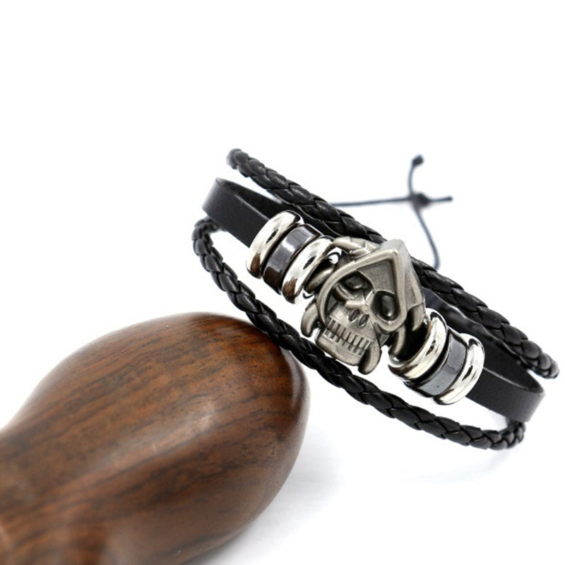 Skull Multi-layer Leather Bracelet for Men/Women