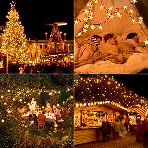 Extra-Long 4-Pack 400 LED Solar Star String Lights 160FT, Waterproof Decorative Lights