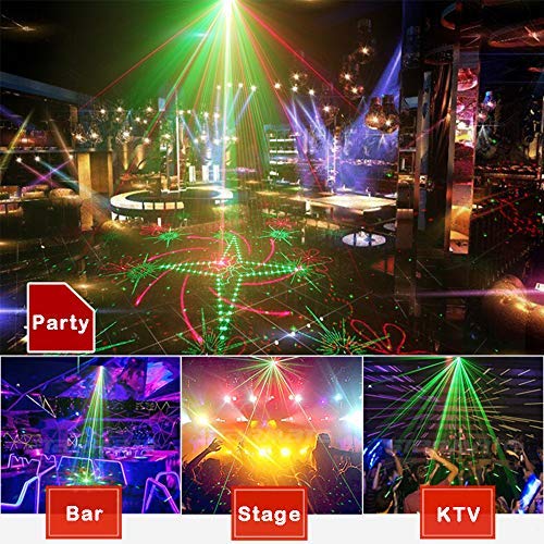 Party Dj Disco Lights, Strobe Stage Light Sound Activated Multiple Patterns Projector