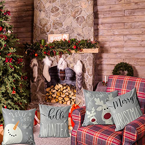 Set of 4 Christmas Pillow Covers 18X18 Inch