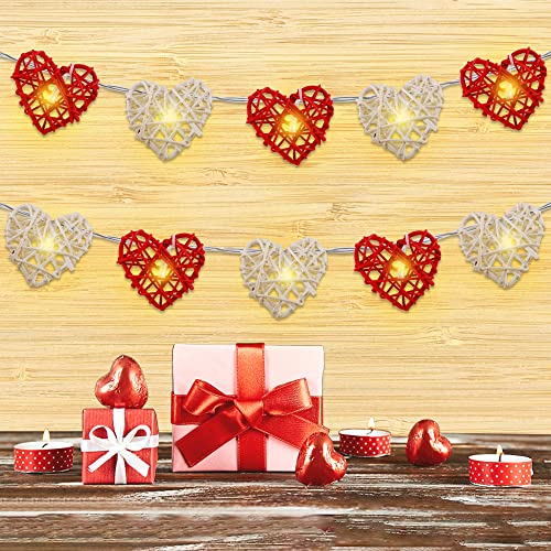 Valentine's Day String Lights, 10 FT 20 LED Heart Shape Battery Operated