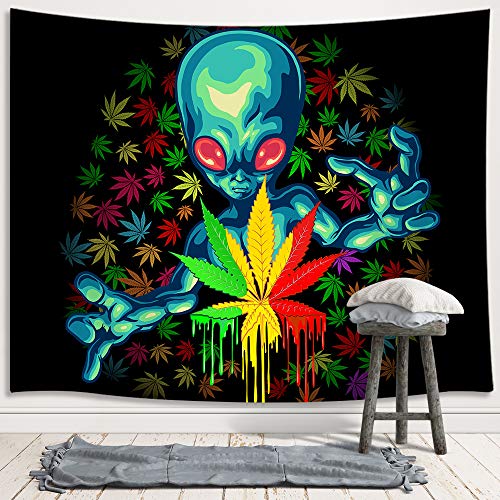 Trippy Alien Psychedelic Tie Dye Stoner Tapestry 60X40Inches