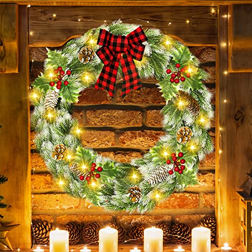Lighted Christmas Wreath Decoration