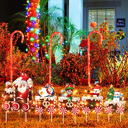 Christmas Train Yard Signs w/ LED Lights Decoration