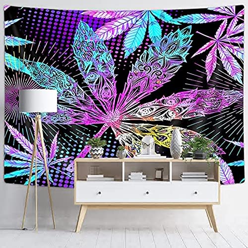 Psychedelic Leaf Tapestry for Wall Decor 60x40"