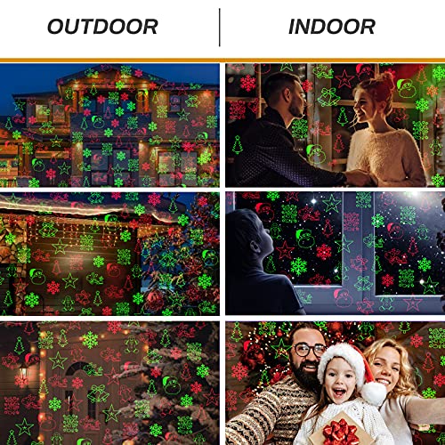 Christmas Projector Lights 8 Patterns with Remote Control Timer Red and Green