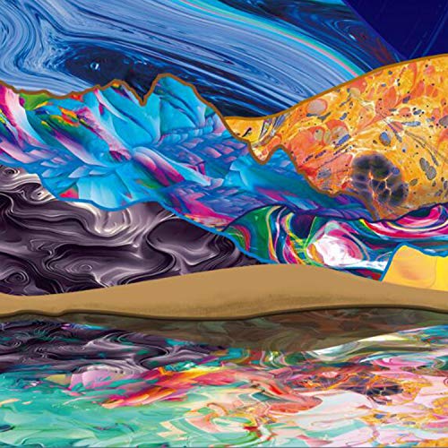 Psychedelic Trippy Mountain Bohemian Colorful Mountain Sunset Abstract Tapestry