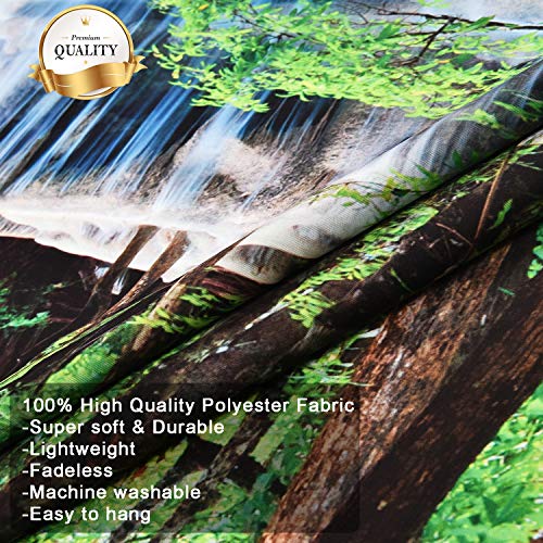 Nature Stone River Waterfall Forest Tapestry