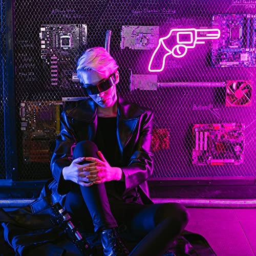 Revolver Neon Sign Gun Shape LED Sign Light Pistol