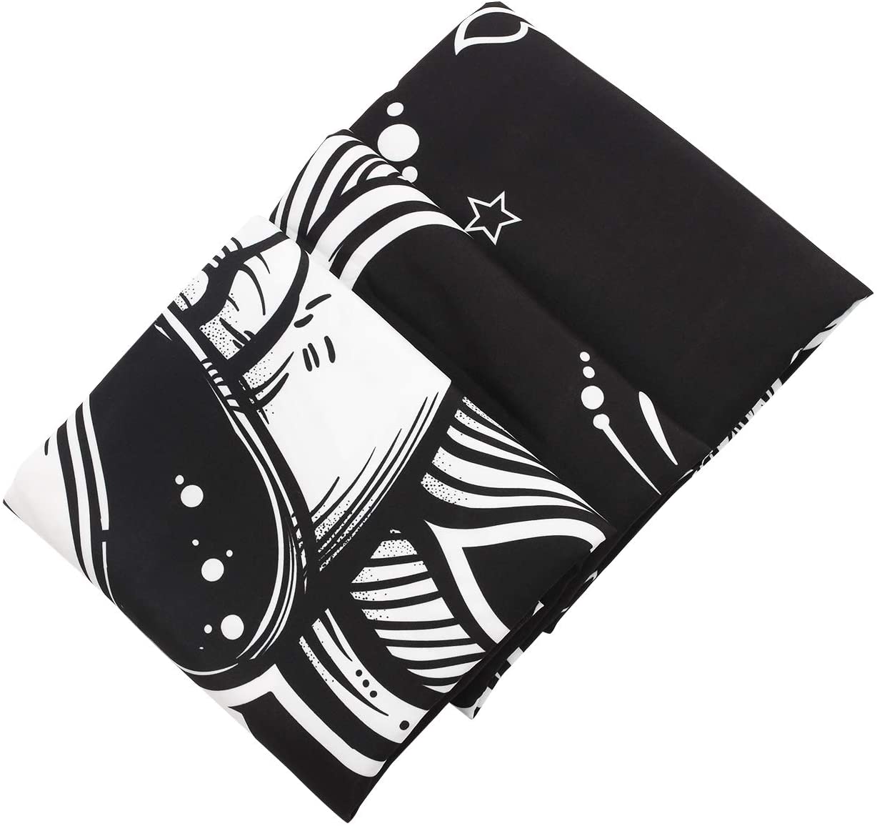 Sun and Moon Burning Sun with Star Psychedelic Tapestry Black and White Mystic Wall Hanging