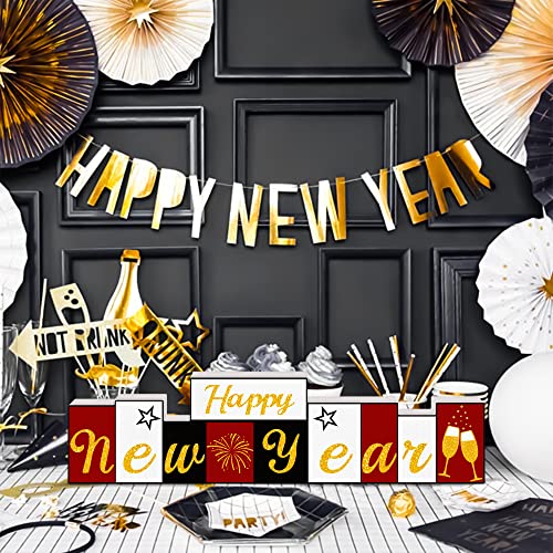 Wooden Reversible Merry Christmas/Happy New Year Decoration