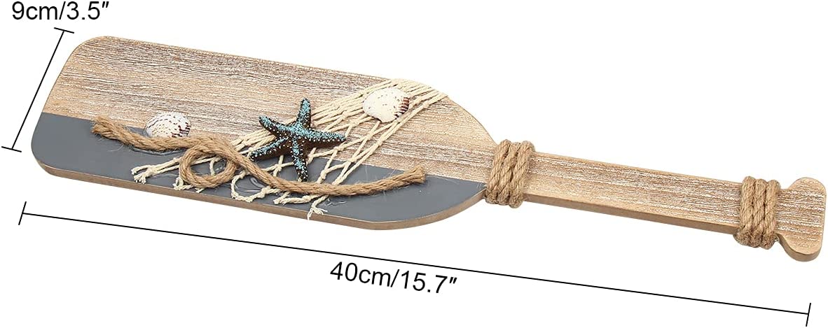 Nautical Paddle Decoration with Starfish & Shells Hanging Home Decoration