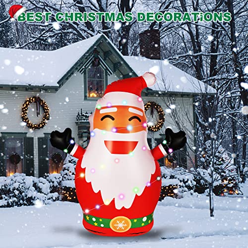 5FT Inflatable Santa Christmas Decoration with Built-in LED Lights &String
