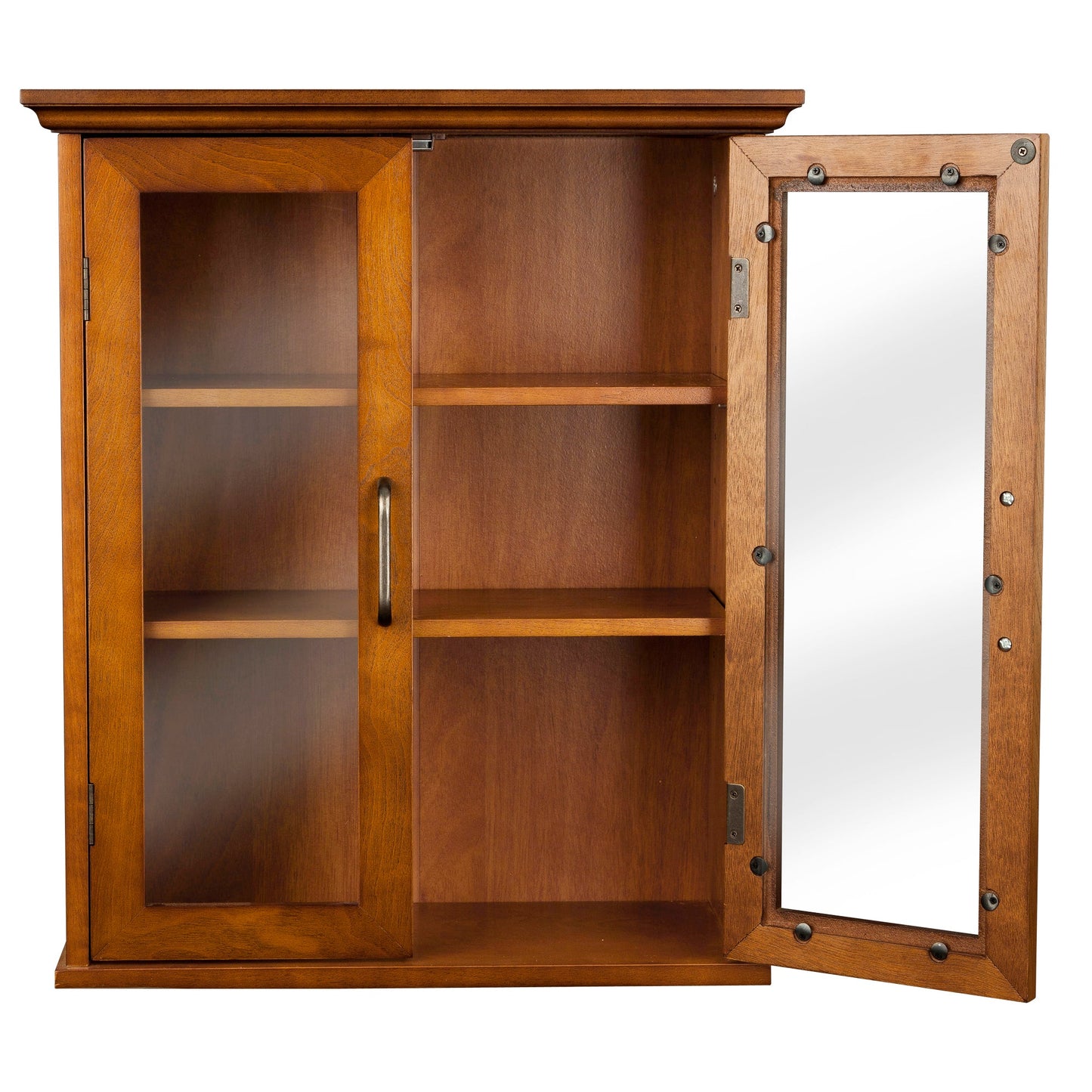 Removable Wooden 2 Door Wall Cabinet w/ Storage, Oiled Oak