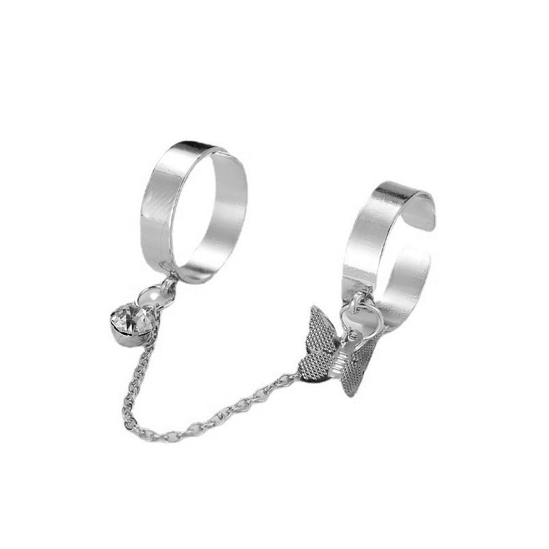 Adjustable Vintage Punk Chain Finger Rings Set for Women