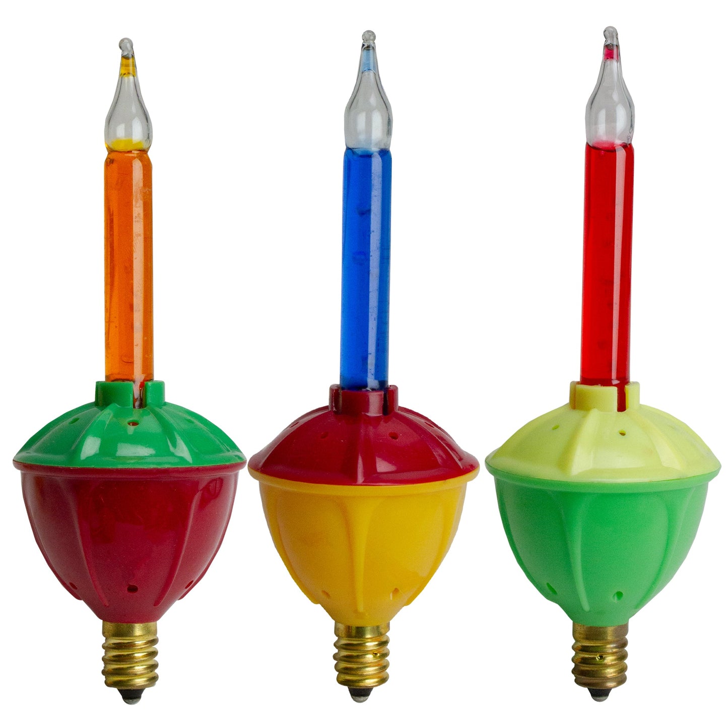 Pack of 3 Multi-Color C7 Retro Bubble Light Replacement Christmas Bulbs